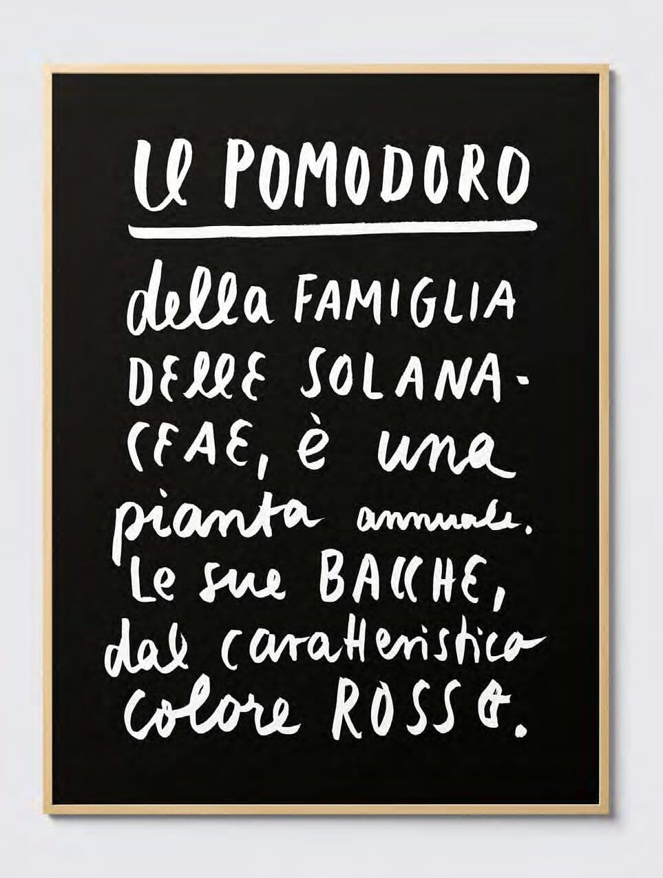 Handgeschriebene Kreidetafel der Osteria Pomodoro